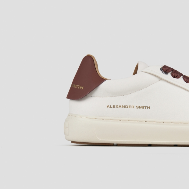 Sneakers Alexander Smith soho man in white nappa leather and wine leather back - 3
