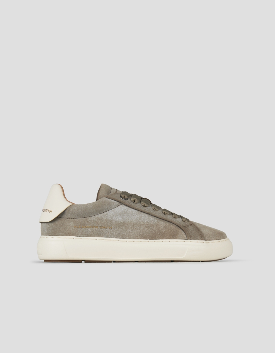 Sneakers Alexander Smith soho man in military green suede and white leather back - 1