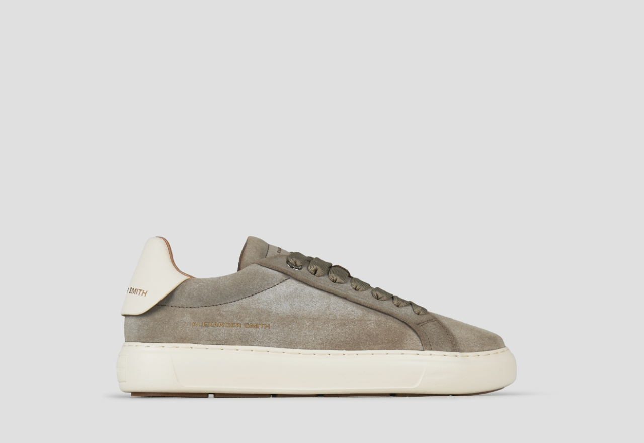 Sneakers Alexander Smith soho man in military green suede and white leather back - 1