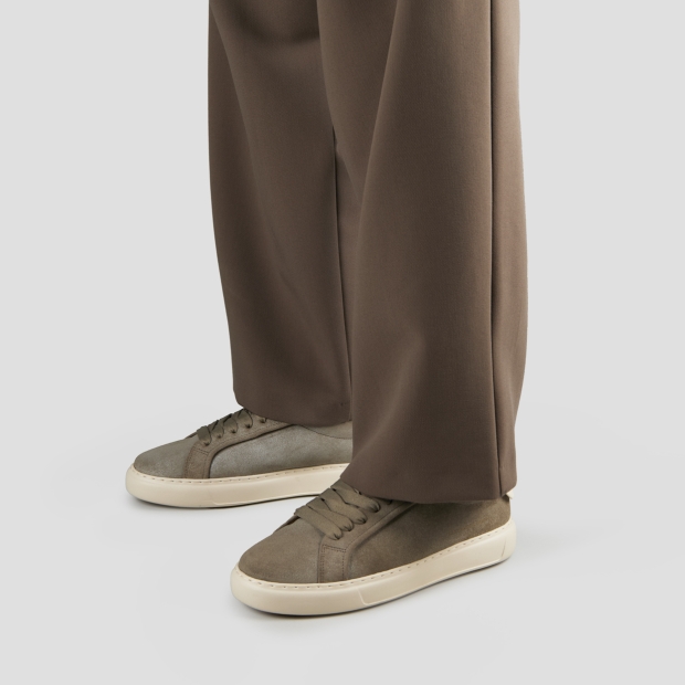 Sneakers Alexander Smith soho man in military green suede and white leather back - 2