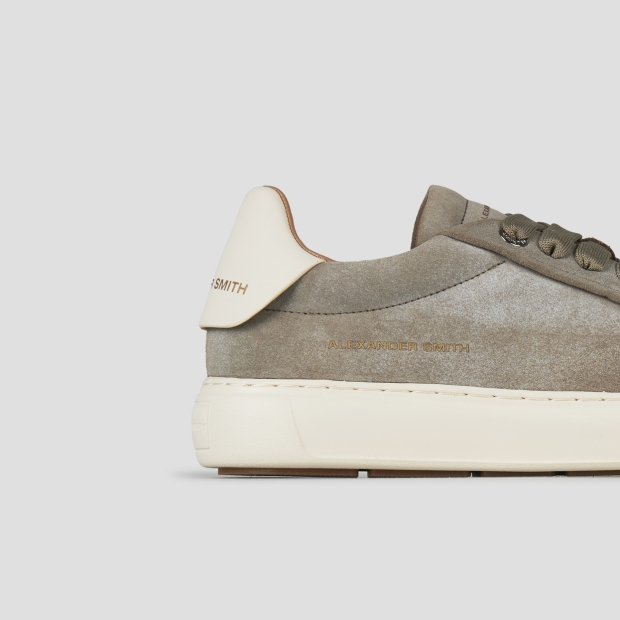 Sneakers Alexander Smith soho man in military green suede and white leather back - 3