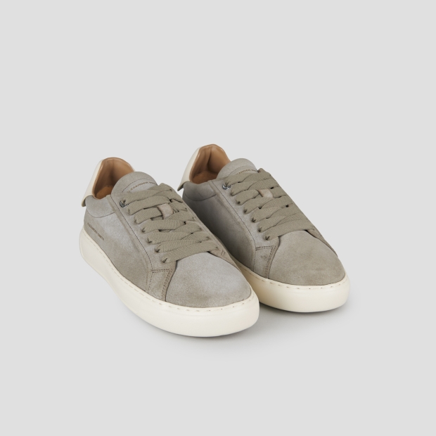 Sneakers Alexander Smith soho man in military green suede and white leather back - 4