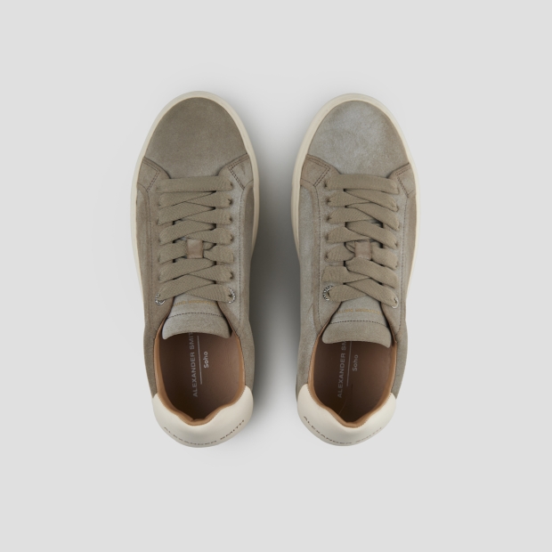 Sneakers Alexander Smith soho man in military green suede and white leather back - 6