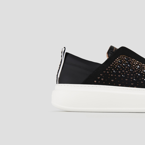 Sneakers Alexander Smith wembley slip-on woman in black suede and rhinestones - 3