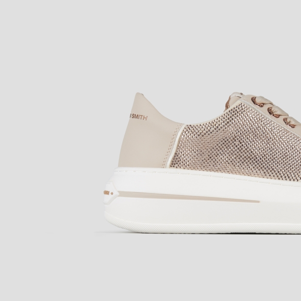 Sneakers Alexander Smith lancaster woman in beige leather with rhinestones inserts - 3