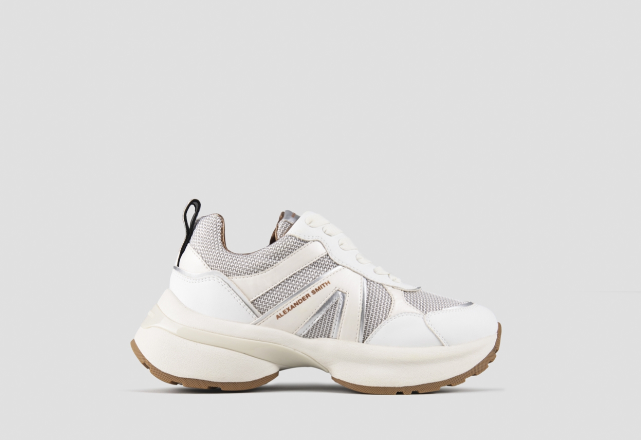 Sneakers Alexander Smith victoria woman in leather and mesh with silver laminated details - 1