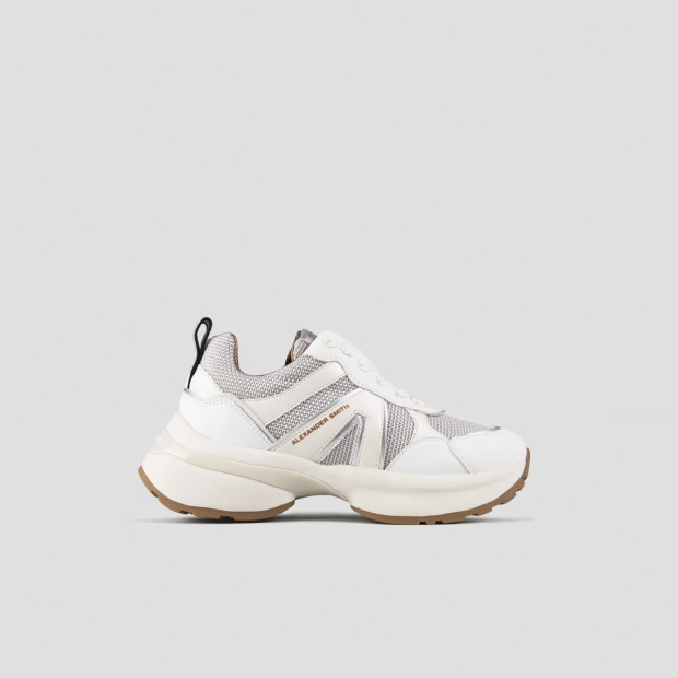 Sneakers Alexander Smith victoria woman in leather and mesh with silver laminated details - 1