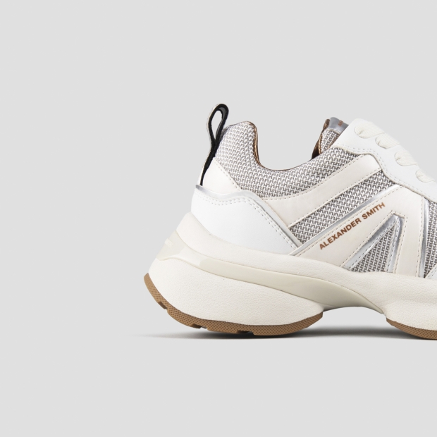 Sneakers Alexander Smith victoria woman in leather and mesh with silver laminated details - 3