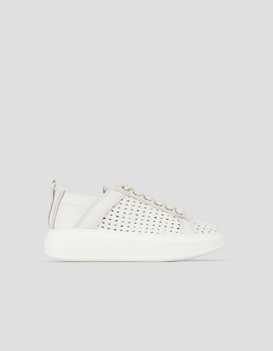 Sneakers Alexander Smith wembley woman in white woven leather and smooth leather back - 1
