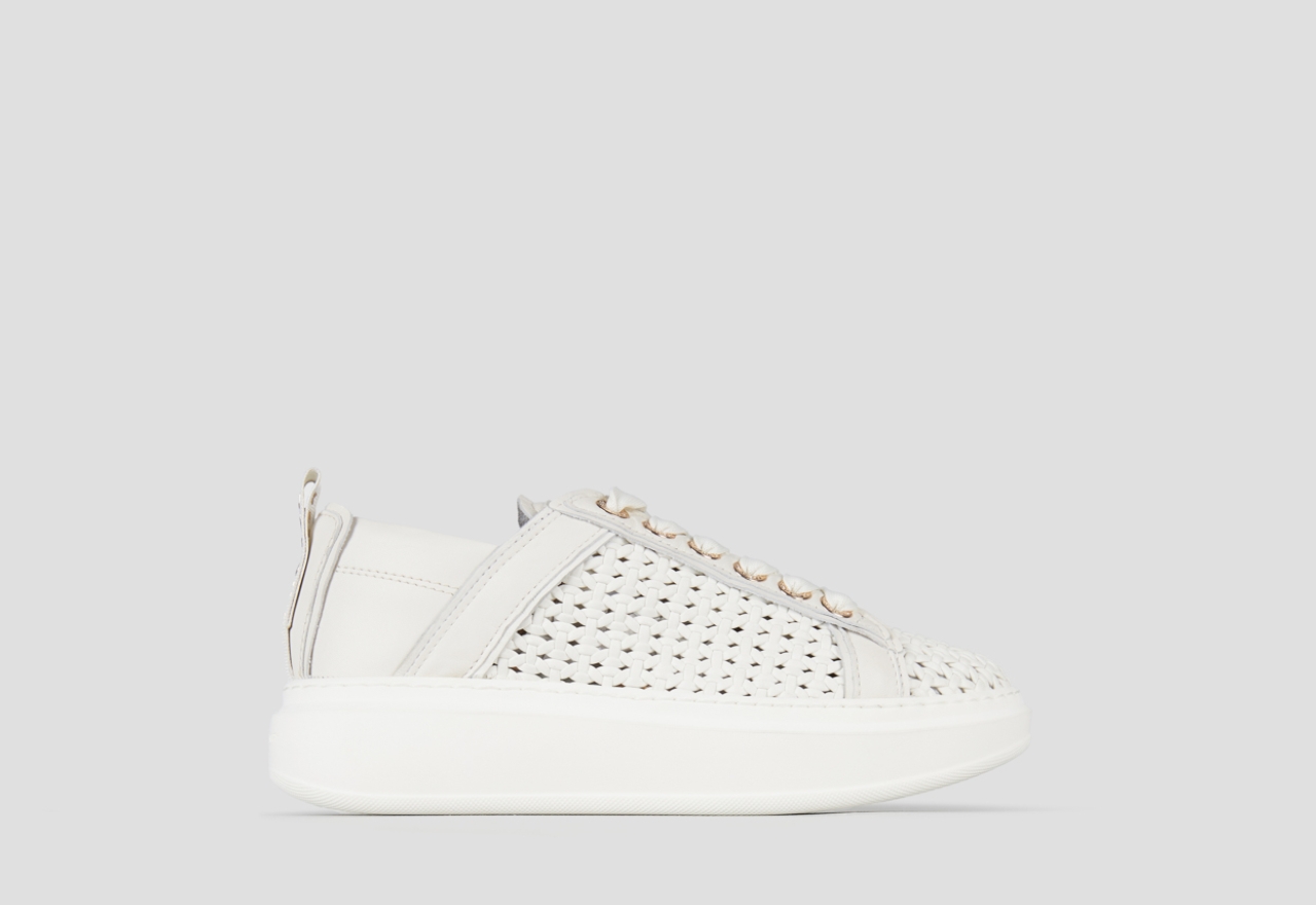 Sneakers Alexander Smith wembley woman in white woven leather and smooth leather back - 1