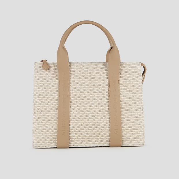 Sneakers Alexander Smith jane medium handbag with shoulder strap in rafia and sand handle - 1