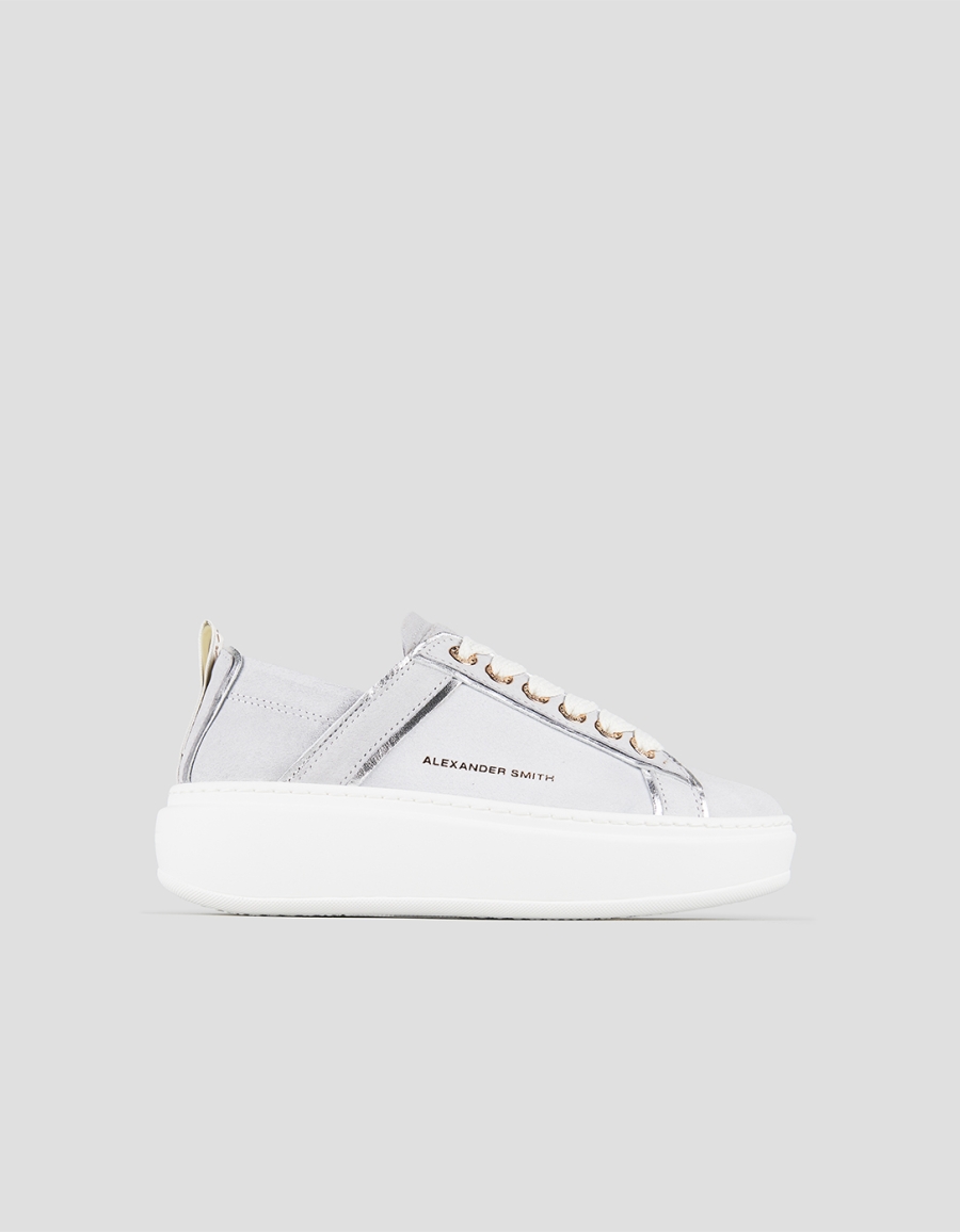 Sneakers Alexander Smith wembley high woman in azure bleached leather and ruched back - 1