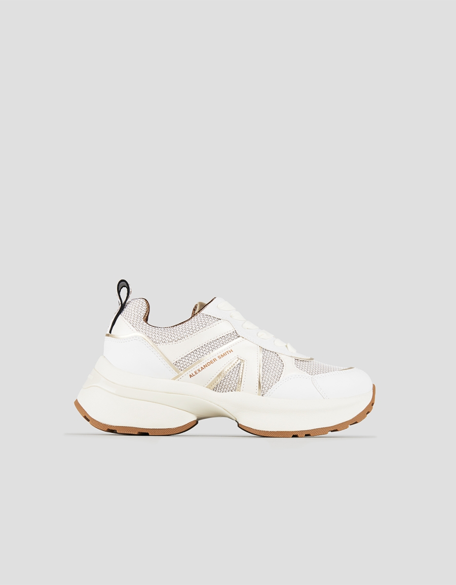 Sneakers Alexander Smith victoria woman in leather and mesh with gold laminated details - 1