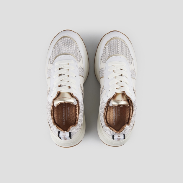 Sneakers Alexander Smith victoria woman in leather and mesh with gold laminated details - 6