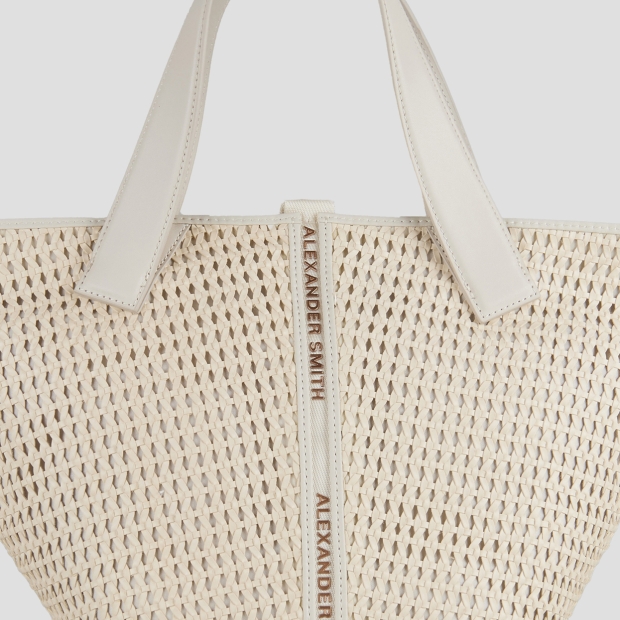 Sneakers Alexander Smith lauren medium handbag with shoulder strap in white woven - 5