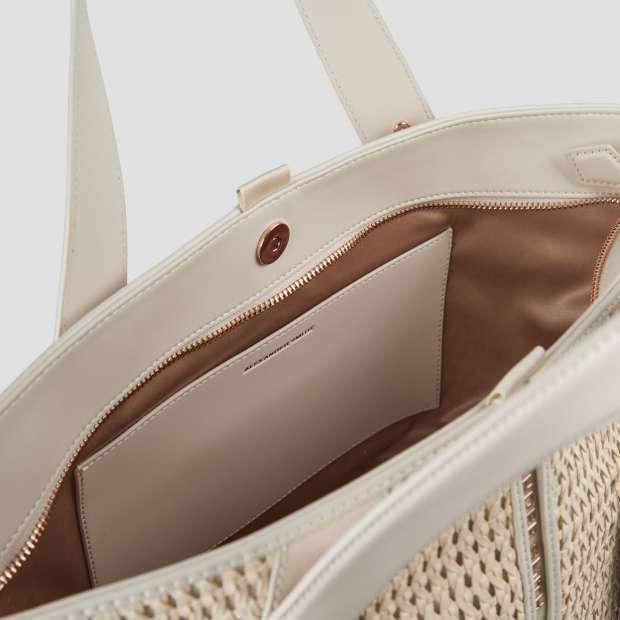 Sneakers Alexander Smith lauren medium handbag with shoulder strap in white woven - 6