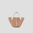 Lauren Small handbag with shoulder strap in camel nylon