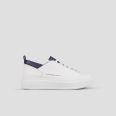 Wembley Uomo in pelle bianca e dettagli in pelle saffiano blu