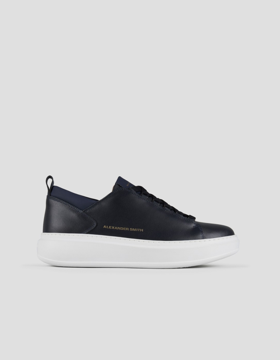 Sneakers Alexander Smith wembley uomo in morbida pelle blu - 1