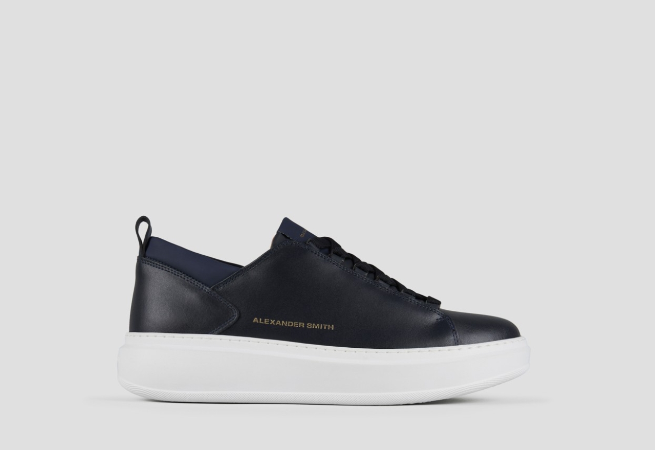 Sneakers Alexander Smith wembley uomo in morbida pelle blu - 1