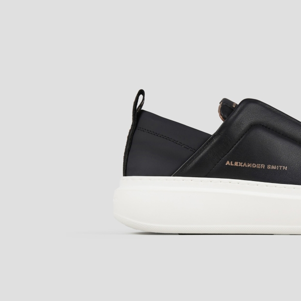 Sneakers Alexander Smith wembley slip-on donna in pelle nera - 2