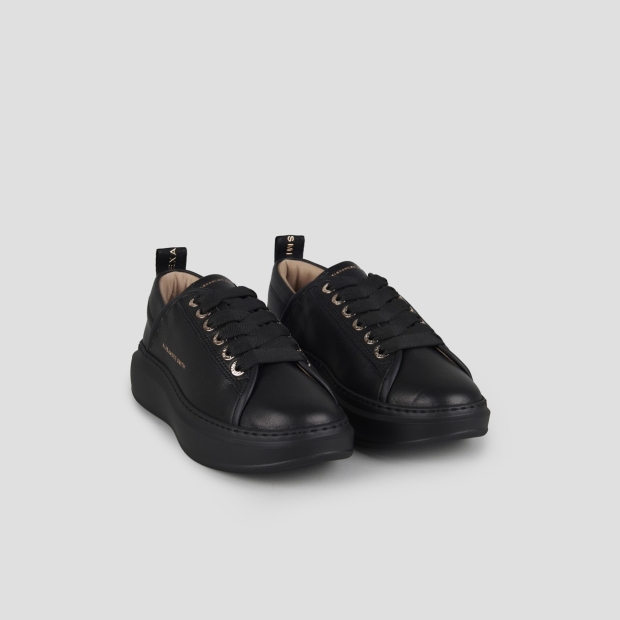 Sneakers Alexander Smith wembley donna in morbida pelle nera e suola nera - 3