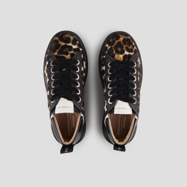 Sneakers Alexander Smith wembley donna in cavallino maculato con tallone in pelle nera e suola nera - 5