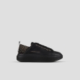 Wembley Donna in pelle nera con strass sul tallone e suola nera