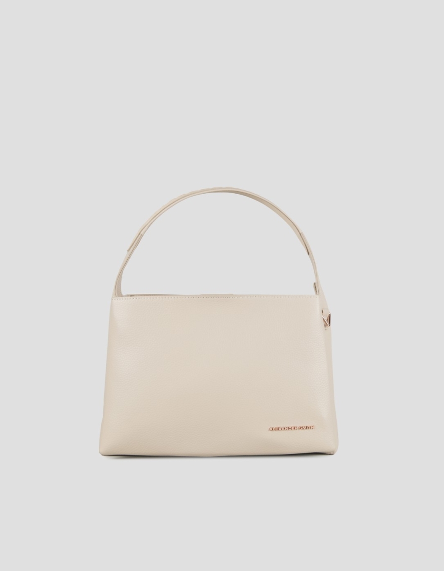 Sneakers Alexander Smith cindy borsa a spalla con tracolla in pelle bottalata beige - 1
