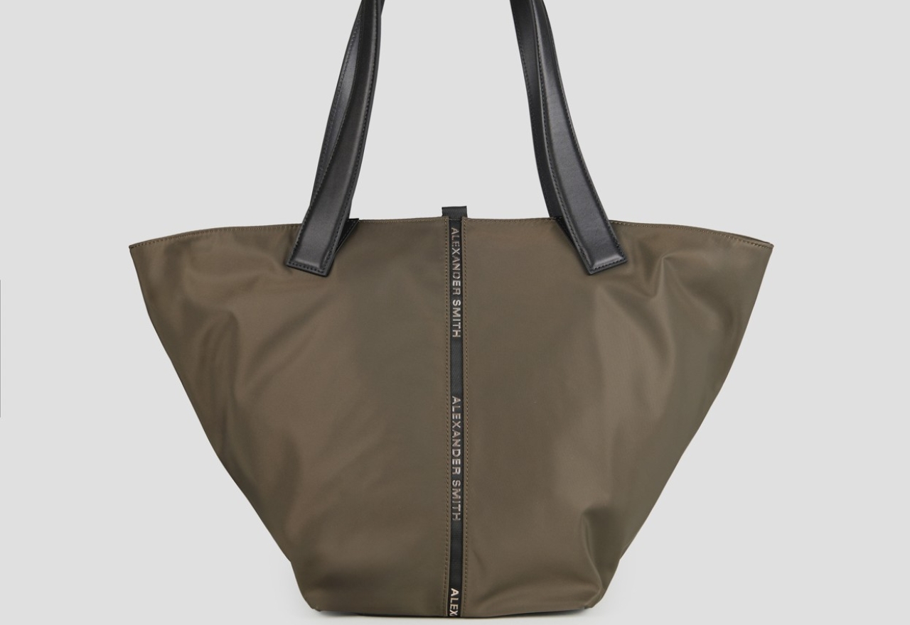 Sneakers Alexander Smith lauren large borsa a spalla in nylon verde militare - 1