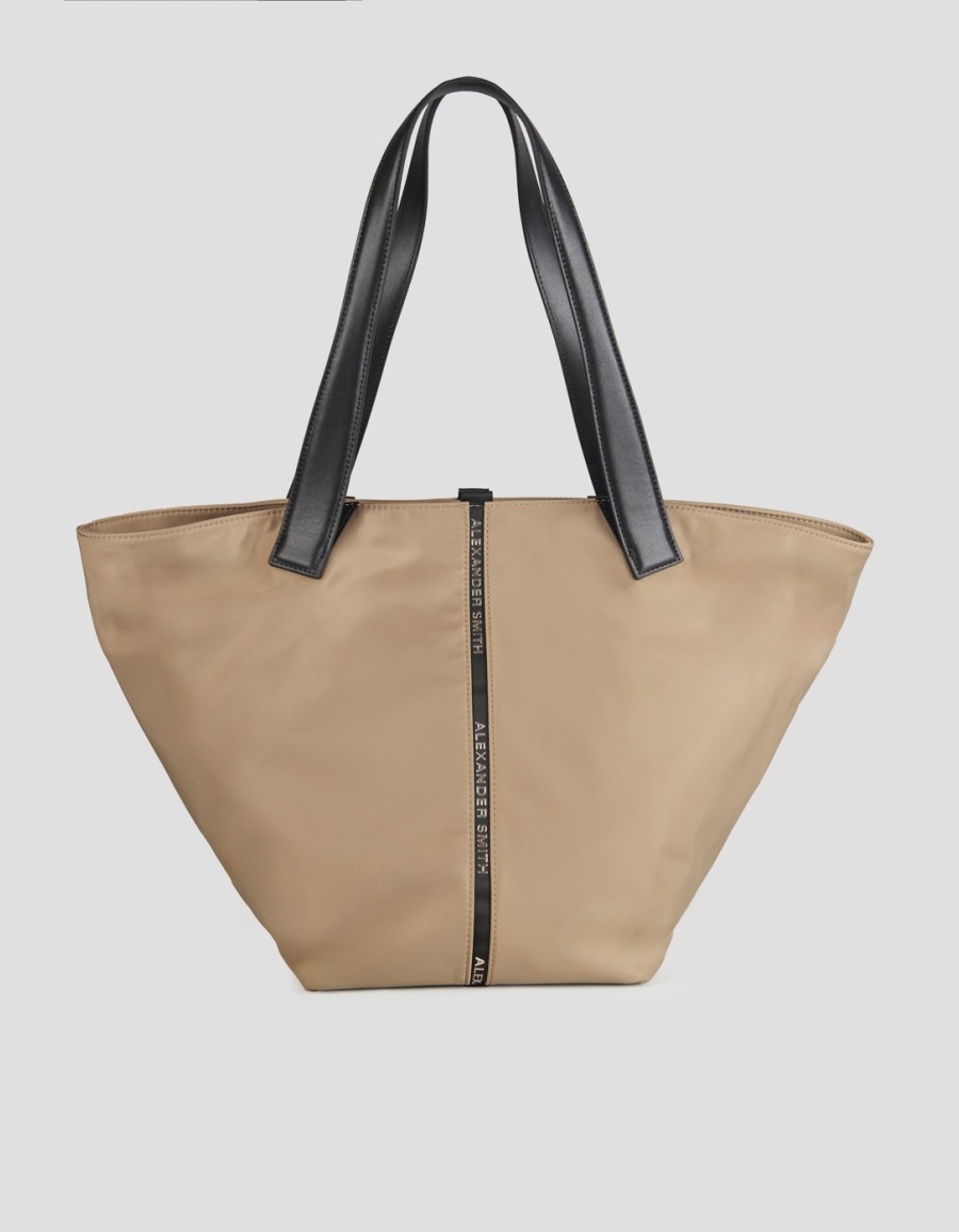 Sneakers Alexander Smith lauren large borsa a spalla in nylon beige - 1