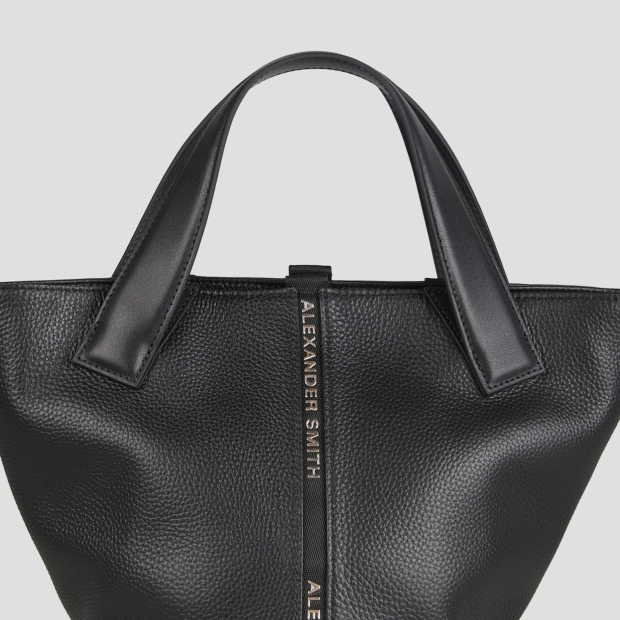 Sneakers Alexander Smith lauren small borsa a mano con tracolla in pelle bottalata nera - 5