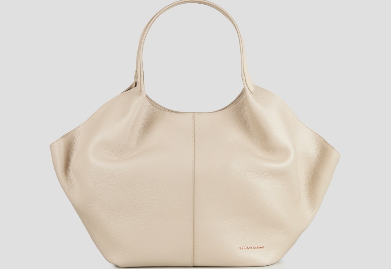 Sneakers Alexander Smith rachel large borsa a spalla in pelle bottalata avorio scuro - 1