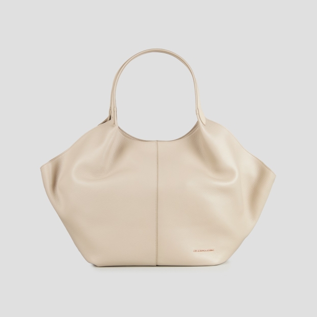 Sneakers Alexander Smith rachel large borsa a spalla in pelle bottalata avorio scuro - 1