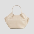 Rachel Large borsa a spalla in pelle bottalata avorio scuro