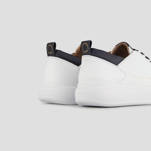 Sneakers Alexander Smith wembley uomo in morbida pelle bianca e dettagli neri - 4