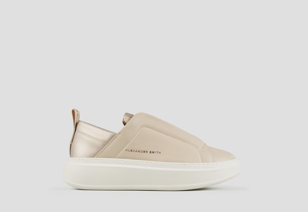 Sneakers Alexander Smith wembley slip-on donna in pelle beige - 1