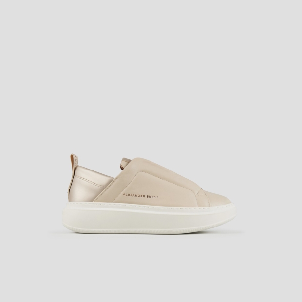 Sneakers Alexander Smith wembley slip-on donna in pelle beige - 1
