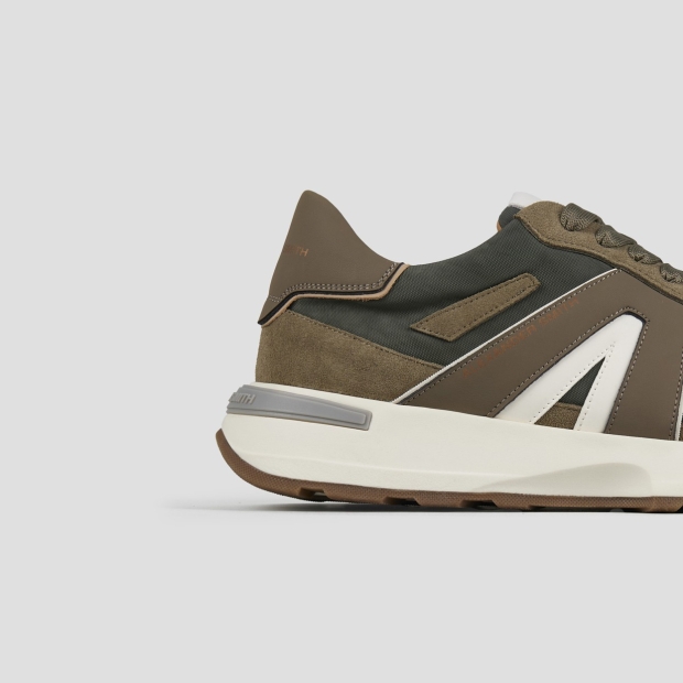 Sneakers Alexander Smith liverpool uomo in morbida pelle verde e nylon slavato in tinta - 2