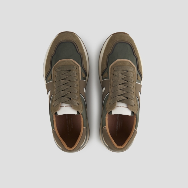 Sneakers Alexander Smith liverpool uomo in morbida pelle verde e nylon slavato in tinta - 5