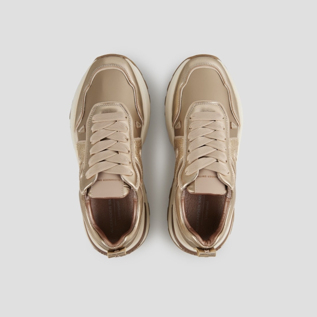Sneakers Alexander Smith liverpool donna in nylon e laminato oro chiaro - 5