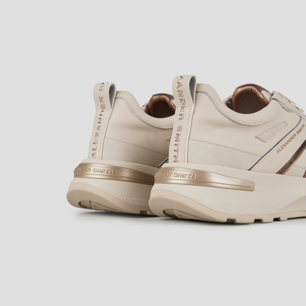 Sneakers Alexander Smith liverpool donna in pelle beige e specchiato opaco - 5