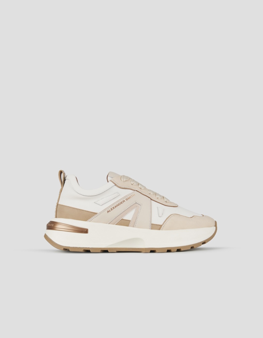 Sneakers Alexander Smith liverpool donna in pelle e suede beige - 1