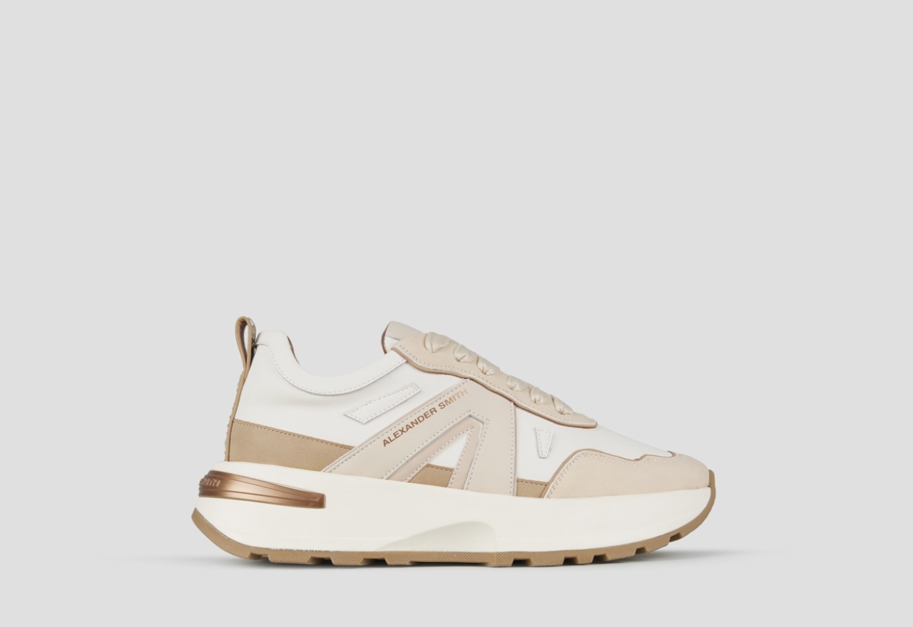 Sneakers Alexander Smith liverpool donna in pelle e suede beige - 1