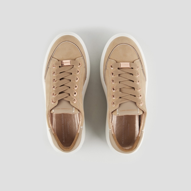 Sneakers Alexander Smith lancaster donna in suede cognac e tallone in pelle gommata - 6