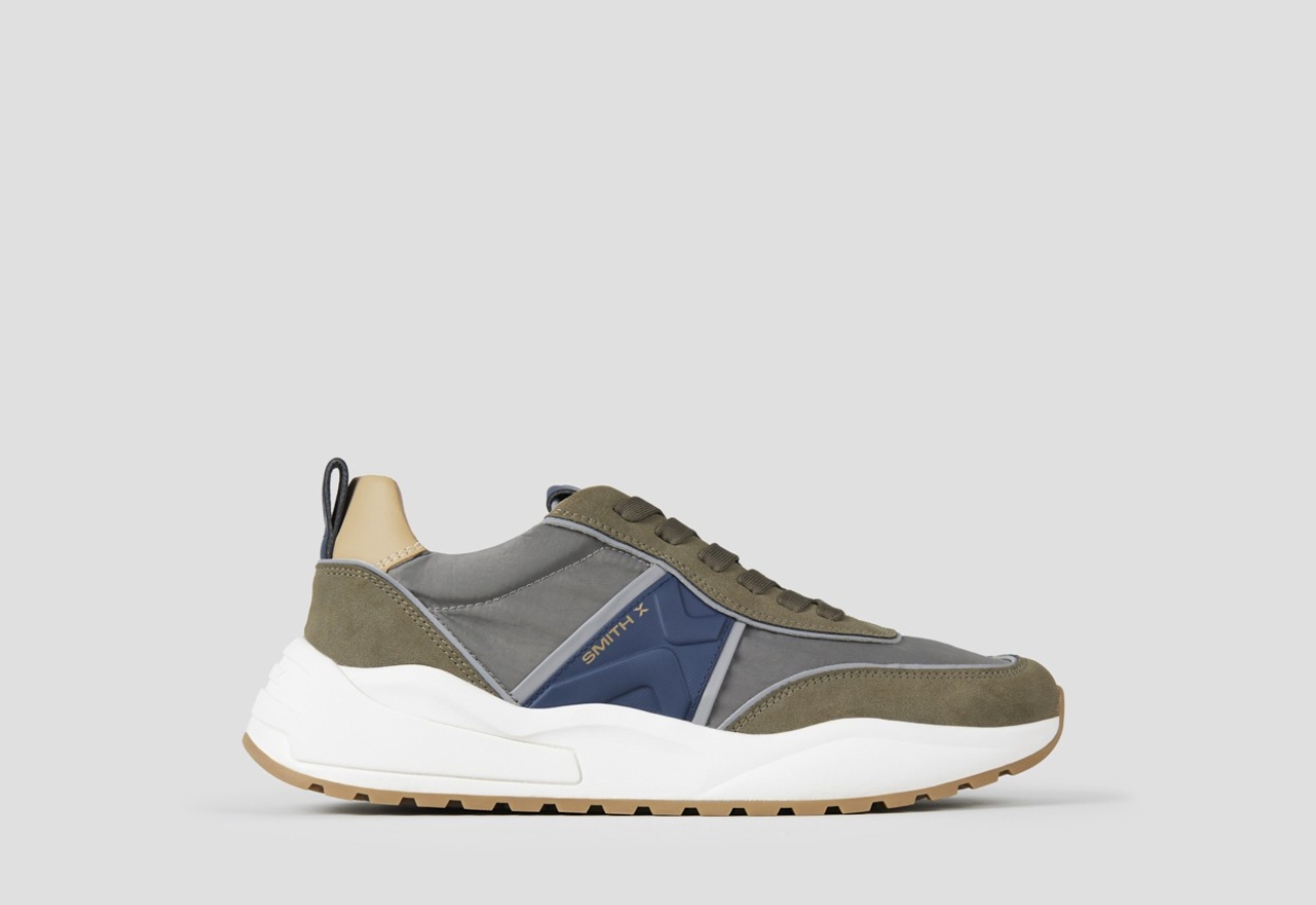 Sneakers Alexander Smith blaze uomo verde con logo laterale blu - 1