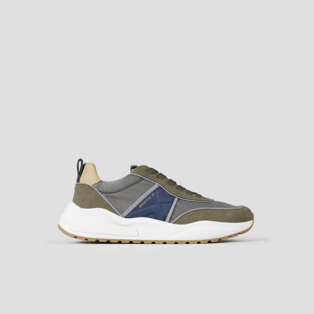 Sneakers Alexander Smith blaze uomo verde con logo laterale blu - 1