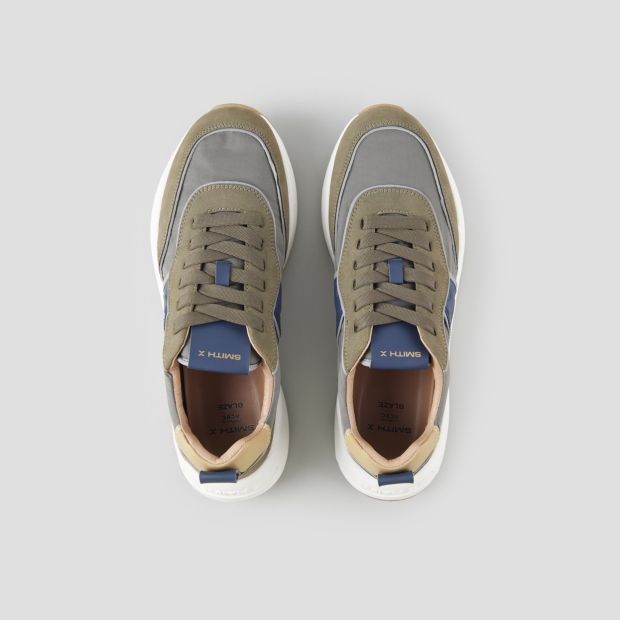 Sneakers Alexander Smith blaze uomo verde con logo laterale blu - 5