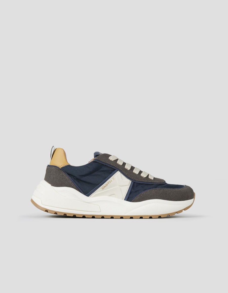 Sneakers Alexander Smith blaze uomo in marrone e blu con logo laterale bianco - 1