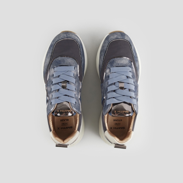 Sneakers Alexander Smith blaze donna in nylon e laminato polveroso blu - 5